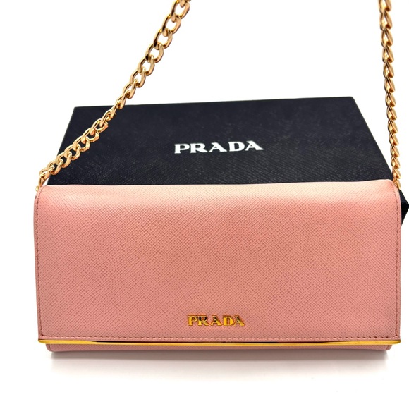 Prada Handbags - Prada Pink Leather Wallet